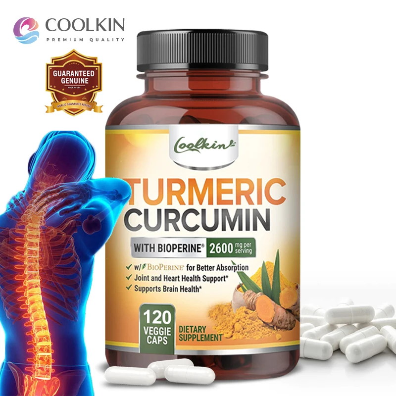 Turmeric Curcumin Capsule - 흑후추 함유 커큐민 보충제 2600mg, 95%