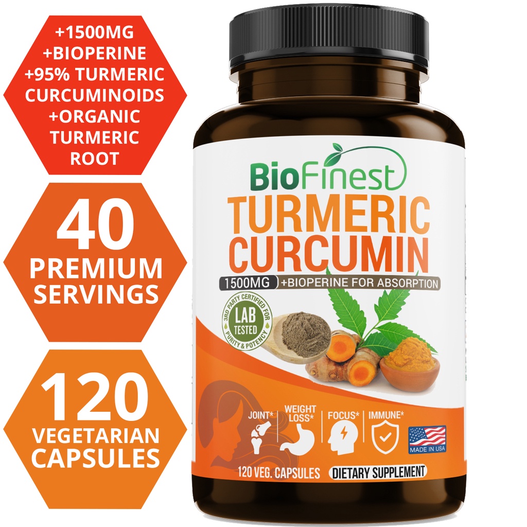 Turmeric Curcumin Capsule - Biofinest 커큐민 1500 Mg 95% 커큐민-빠른