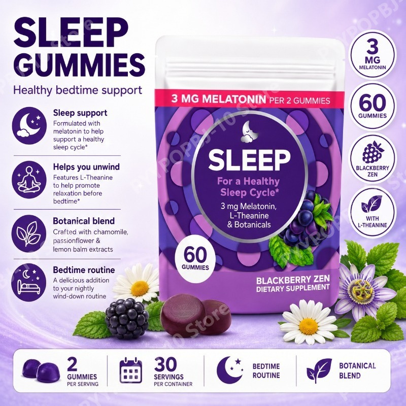 Melatonin Sleep Gummy - 멜라토닌 수면 구미 3mg (L-테아닌, 캐모마일,