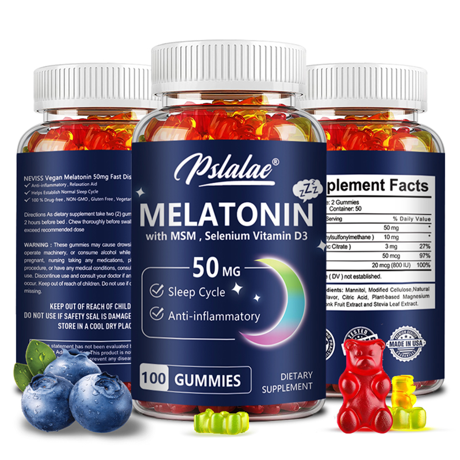 Melatonin Sleep Gummy - 멜라토닌 구미 50mg - 수면 지원,