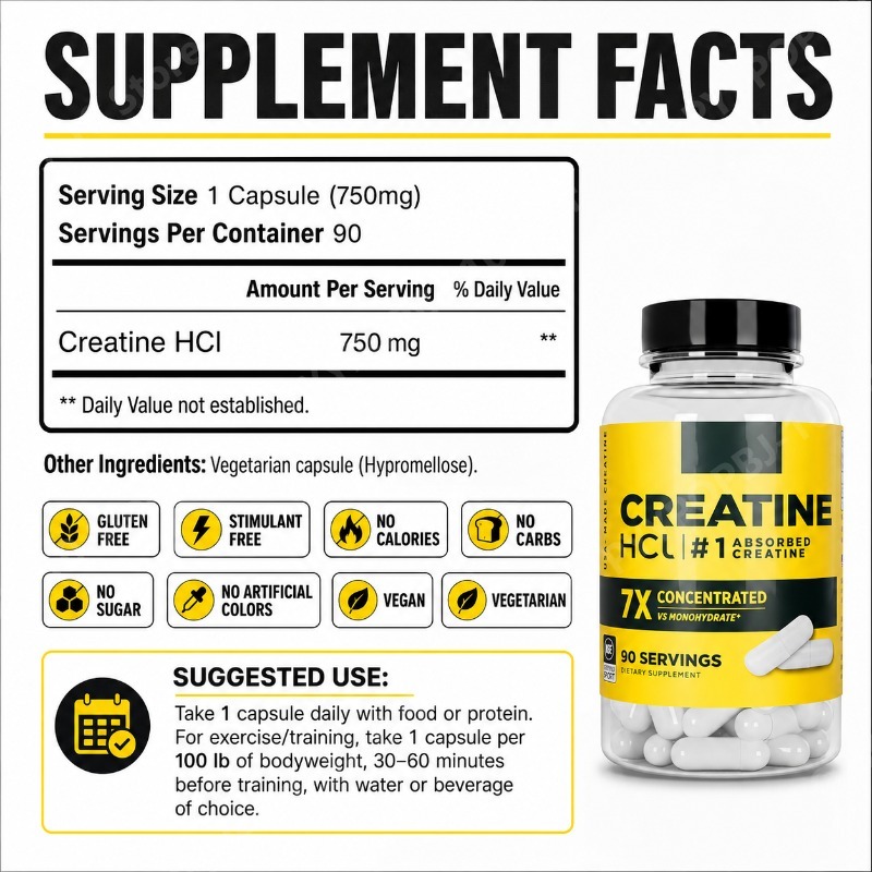 크레아틴 HCl 750mg 90캡슐 피트니스 근육 지원 - Nutrition Fitness 리뷰 및 가격