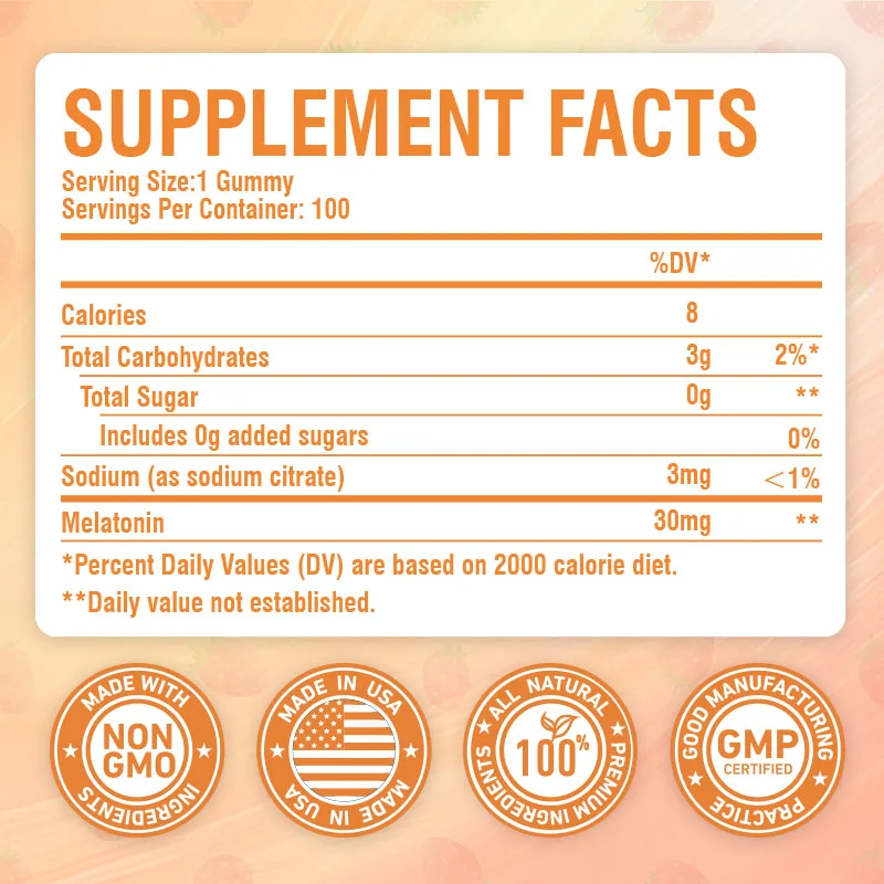 멜라토닌 30mg - 마음을 진정시키고, 스트레스를 줄 - Melatonin Sleep Gummy 리뷰 및 가격