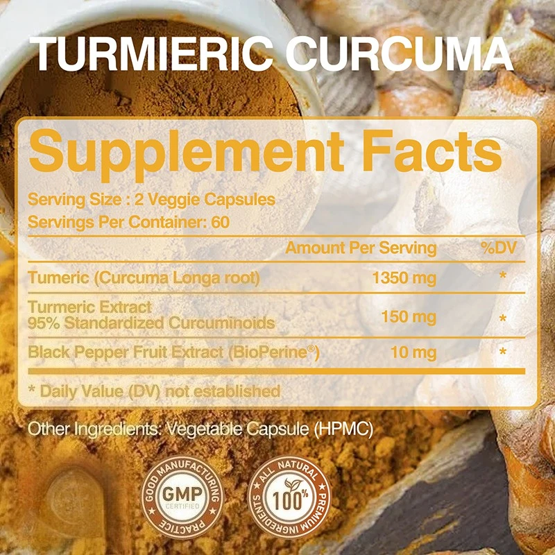 강황 커큐민 캡슐 - 관절 염증 완화에 도움, 항산화제 - Turmeric Curcumin Capsule 리뷰 및 가격