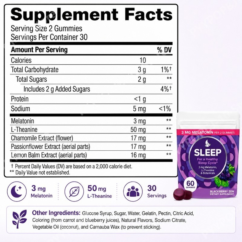 멜라토닌 수면 구미 3mg (L-테아닌, 캐모마일, 패 - Melatonin Sleep Gummy 리뷰 및 가격