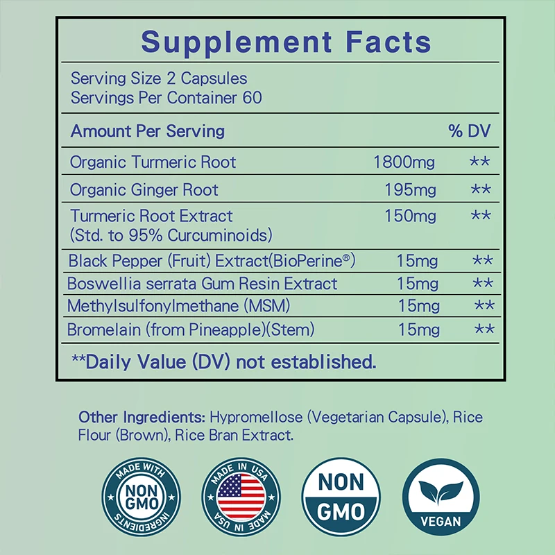 강황 커큐민 + 생강 뿌리 - 장의 건강한 소화 촉진, - Turmeric Curcumin Capsule 리뷰 및 가격