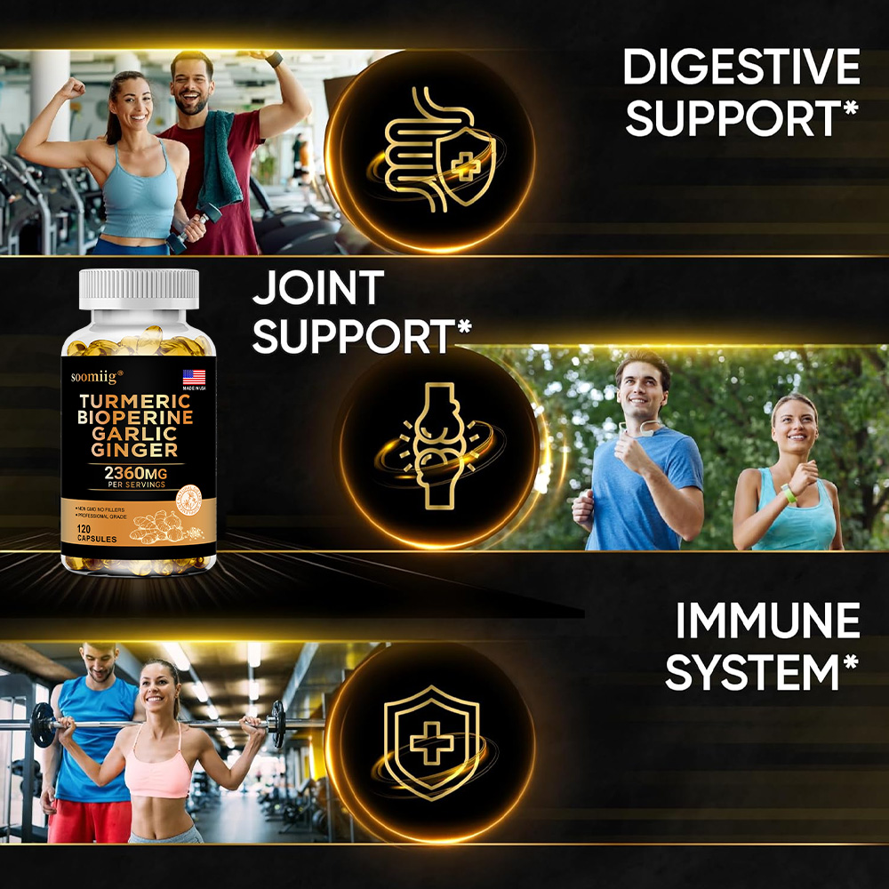 마늘 커큐민 블랙 페퍼가 함유된 강황 생강 보충제, 관 - Turmeric Curcumin Capsule 리뷰 및 가격