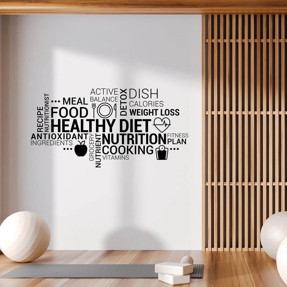 영감을주는 건강한 식사 비닐 벽 데칼 영양 건강 IMo - Nutrition Fitness And Health 리뷰 및 가격