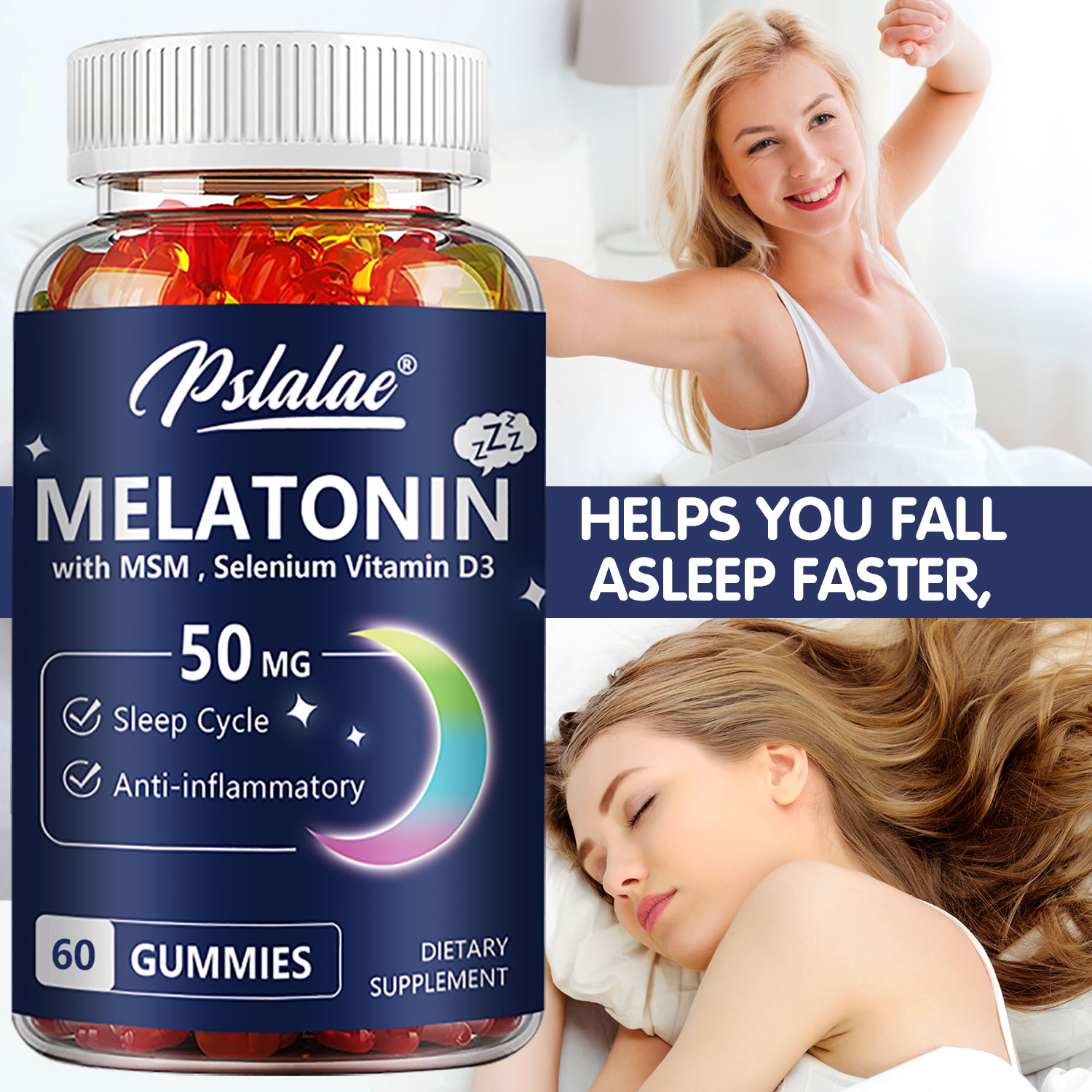 멜라토닌 구미 50mg - 불안 스트레스 완화 수면 보 - Melatonin Sleep Gummy 리뷰 및 가격